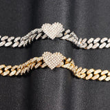 Hip Hop Crystal Heart Anklet Iced Out Rhinestone Foot Chain Bracelet
