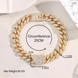 Hip Hop Crystal Heart Anklet Iced Out Rhinestone Foot Chain Bracelet