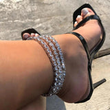 Summer Jewelry Bling Clear Cz 5mm Tennis Chain Anklet For Women