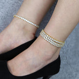 Summer Jewelry Bling Clear Cz 5mm Tennis Chain Anklet For Women