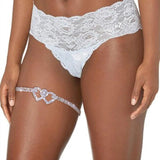 Stonefans Double Heart Rhinestone Body Leg Thigh Chain for Women