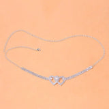Stonefans Double Heart Rhinestone Body Leg Thigh Chain for Women