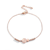 Rose Stainless Steel Chain Anklet with Little Goldfish Beach Design