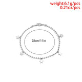 Hip-hop Rhinestone Star Pendant Anklet Chain for Women