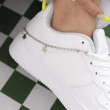 Hip-hop Rhinestone Star Pendant Anklet Chain for Women