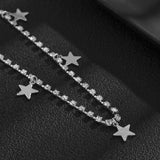 Hip-hop Rhinestone Star Pendant Anklet Chain for Women
