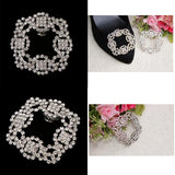 2Pcs Rhinestones Flower Shoe Clips Wedding Party Buckles