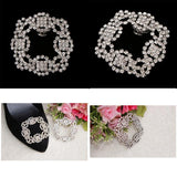 2Pcs Rhinestones Flower Shoe Clips Wedding Party Buckles