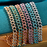 Crystal Cuban Chain Anklet for Women