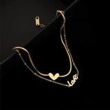 LOVE Heart Anklet Foot Bracelet for Women Stainless Steel Leg Chain