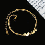 LOVE Heart Anklet Foot Bracelet for Women Stainless Steel Leg Chain