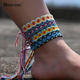 10Pcs/Lot Women Ankle Bracelet for Leg Chain Braided Thread Anklet Strap