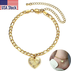 Heart Alphabet Leg Bracelet Stainless Steel Anklet