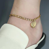 Heart Alphabet Leg Bracelet Stainless Steel Anklet