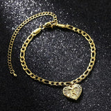 Heart Alphabet Leg Bracelet Stainless Steel Anklet
