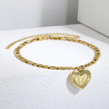 Heart Alphabet Leg Bracelet Stainless Steel Anklet