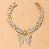 Punk Crystal Sandals Big Butterfly Anklets