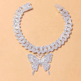 Punk Crystal Sandals Big Butterfly Anklets