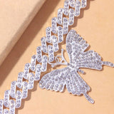 Punk Crystal Sandals Big Butterfly Anklets