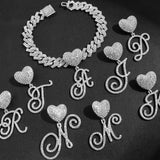 Hip Hop Initial Crystal Pendant Anklet Cuban Chain Leg Jewelry