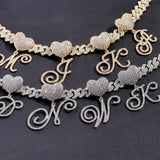 Hip Hop Initial Crystal Pendant Anklet Cuban Chain Leg Jewelry