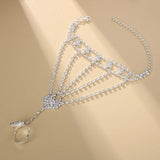 Crystal Heart Anklet Bracelet Leg Chain Women Boho Jewelry Gift