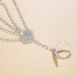 Crystal Heart Anklet Bracelet Leg Chain Women Boho Jewelry Gift