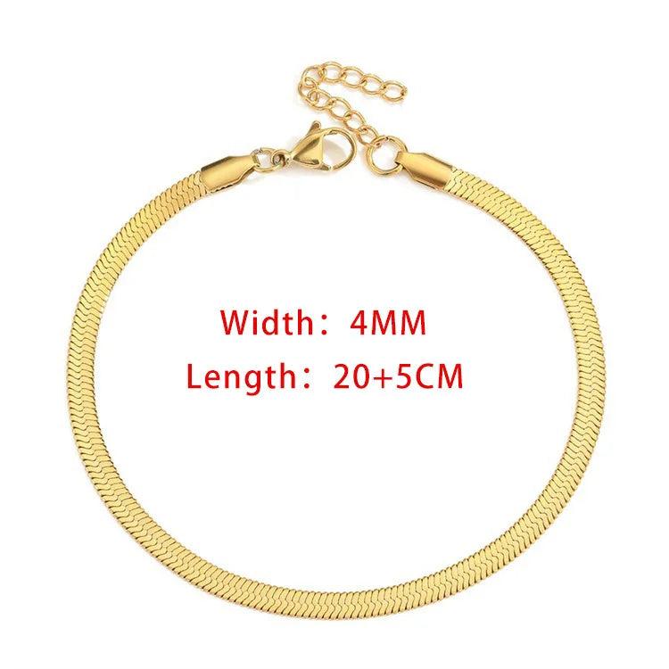 Snake Blade Chain Anklets for Women Bracelet on Leg Stainless Steel Chains