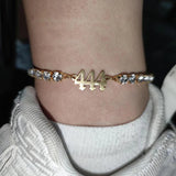 Zircon Angel Number Anklet for Women