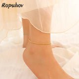 Ropuhov Sparkling Summer Anklet Titanium Steel Foot Ornaments