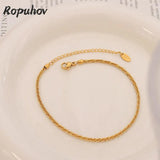 Ropuhov Sparkling Summer Anklet Titanium Steel Foot Ornaments