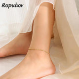 Ropuhov Sparkling Summer Anklet Titanium Steel Foot Ornaments