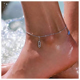 Micro Pave CZ Anklet for Women Summer Beach Party