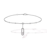 Micro Pave CZ Anklet for Women Summer Beach Party
