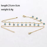 Evil Eye Tassel Anklet Silver 2 Layer Foot Chain Ankle Bracelet for Women Girls