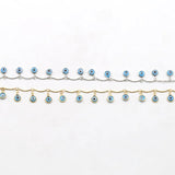 Evil Eye Tassel Anklet Silver 2 Layer Foot Chain Ankle Bracelet for Women Girls