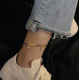 316L Stainless Steel Star Anklets Double Layer Bracelets For Women