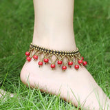 Ethnic Style Stone Beach Wind Anklet Hand-woven Bell Anklet