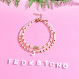 Double Layer Bracelet on Leg Summer Anklets for Women