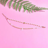 Double Layer Bracelet on Leg Summer Anklets for Women