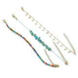 Bohemian Sequins Anklet Set with Natural Stone for Women