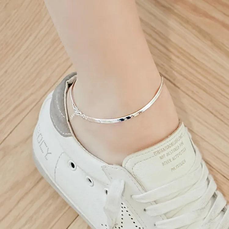 Silver Ladies Anklet Female Anklets Jewelry Women Summer Birthday Gift