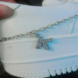 DIY Hip Hop Rhinestone Shoe Chain Pendant Letters Sneaker Decoration