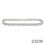 5A CZ Charm Anklet Iced Out Bling Rose Silver 5mm Tennis Chain Anklet