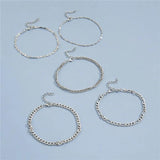 5 pcs Bohemian Anklet Bracelet Set Vintage Link Chain Beach Jewelry