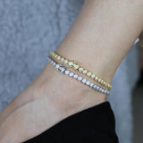 Iced Out CZ Round Bead Foot Jewelry For Women Girl Anklet Gift