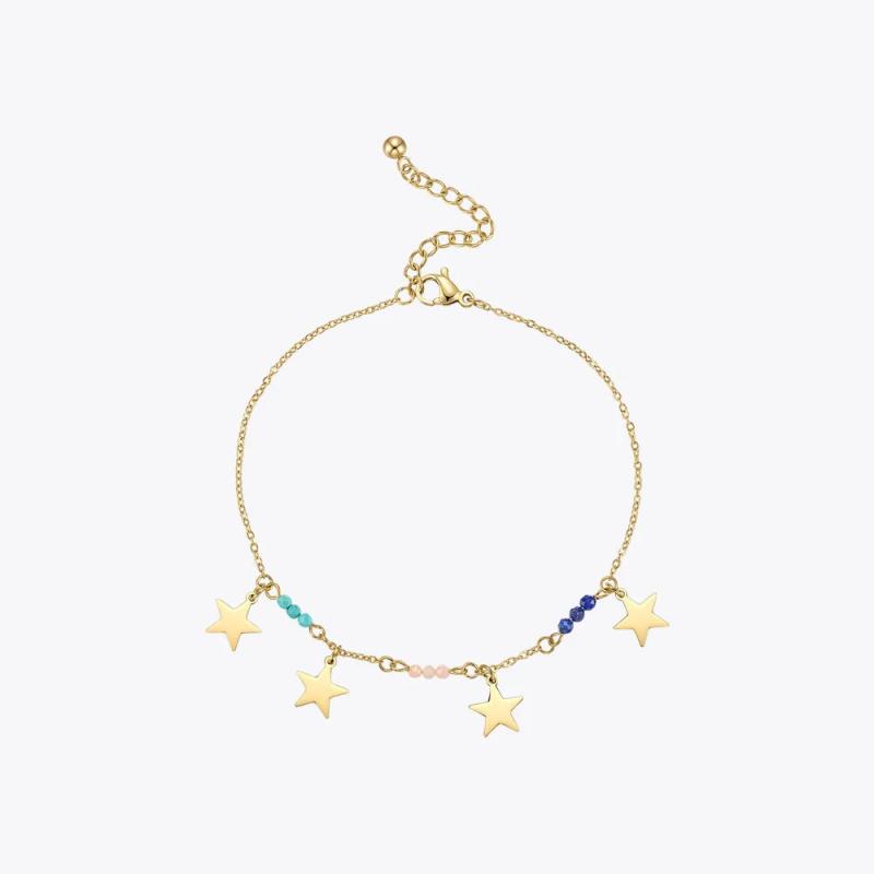 Colorful Star Anklet Bracelet Stainless Steel Jewelry
