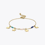 Colorful Star Anklet Bracelet Stainless Steel Jewelry