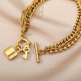 Bohemian Lock Anklets Stainless Steel