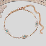 Boho Evil Eye Tennis Chain Anklet Crystal Rhinestone Sandals Beach Jewelry